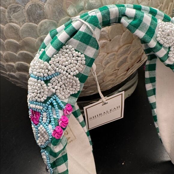 NWT Shiraleah Embellished Wide Check Headband - Picture 3 of 3